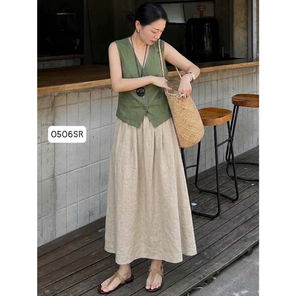 Set Bộ Thanh Lịch Chất Linen Hàng Thiết Kế 0506SR