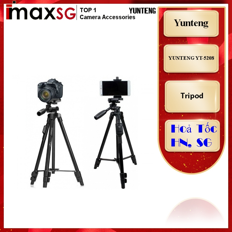CHÂN MÁY ẢNH CHÂN ĐIỆN THOẠI YUNTENG YT-5208 + QUÀ TẶNG