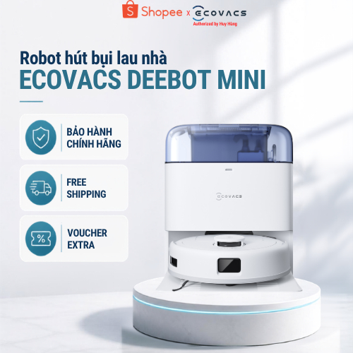 Robot hút bụi thông minh Ecovacs Deebot Mini - Lực hút 9000Pa - Dung lượng pin 3200mAh
