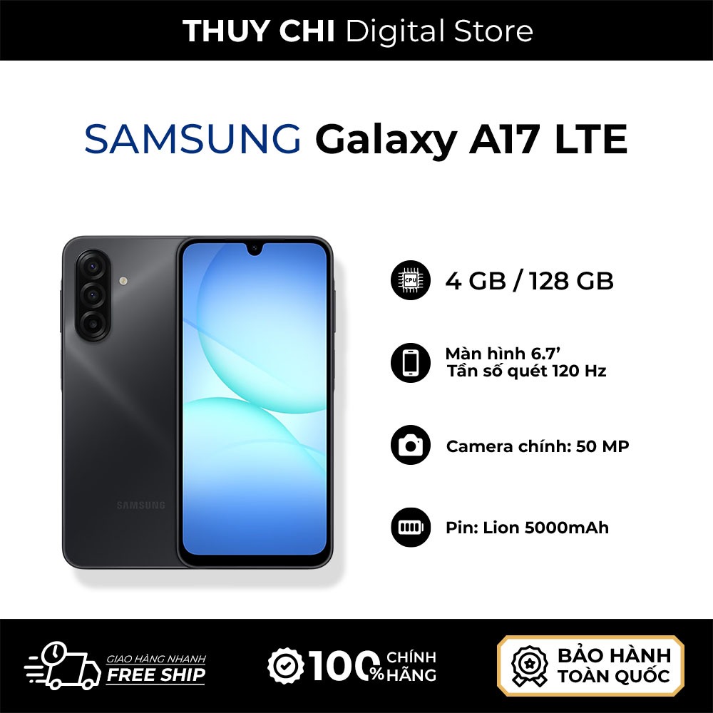 Điện thoại Samsung Galaxy A17 4G 4GB/128GB - Hàng Chính Hãng Samsung Việt Nam
