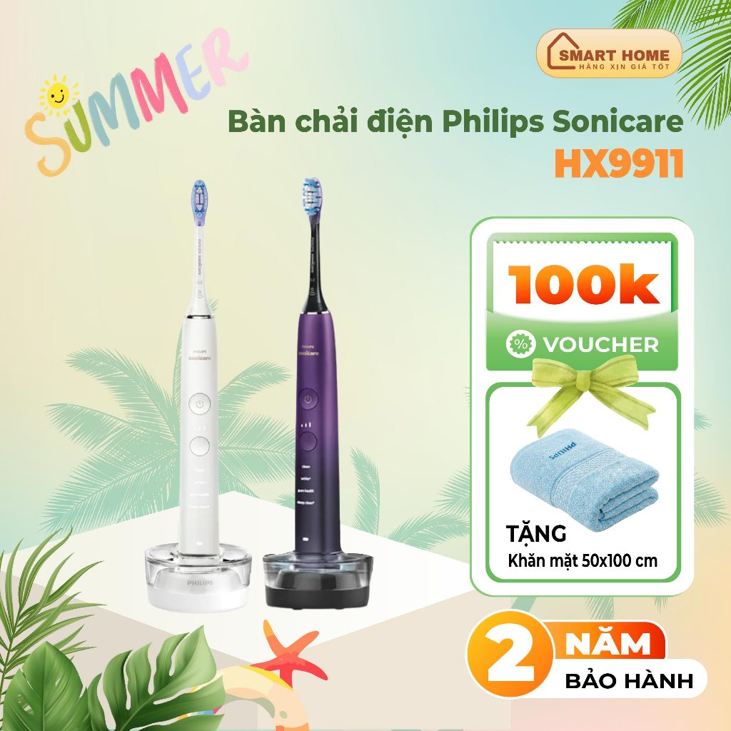 Bàn Chải Điện Philips Sonicare HX9911/73 - HX9911/74 | Hàng chính hãng. Bảo hành 2 năm toàn quốc