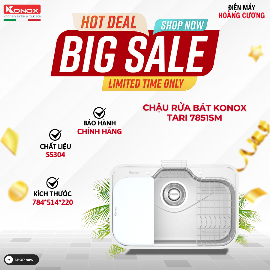 Chậu rửa bát Konox Tari 7851SM – Phong cách Nhật, bề mặt mịn sang trọng