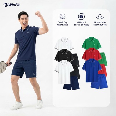 Bộ Quần Áo Thể Thao Pickleball Nam WINFIT Cao Cấp, Nhẹ Mát Thoáng Khí, Thấm Hút Mồ Hôi, Thoải Mái Cả Ngày WCB