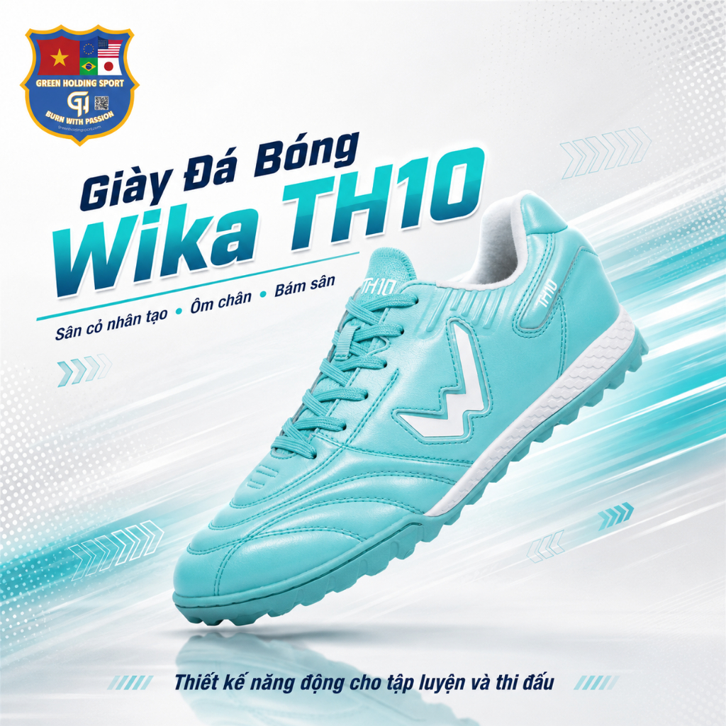 Giày Đá Bóng Wika TH10-  Carbon/PU Cao Cấp, Kiểm Soát Tốt