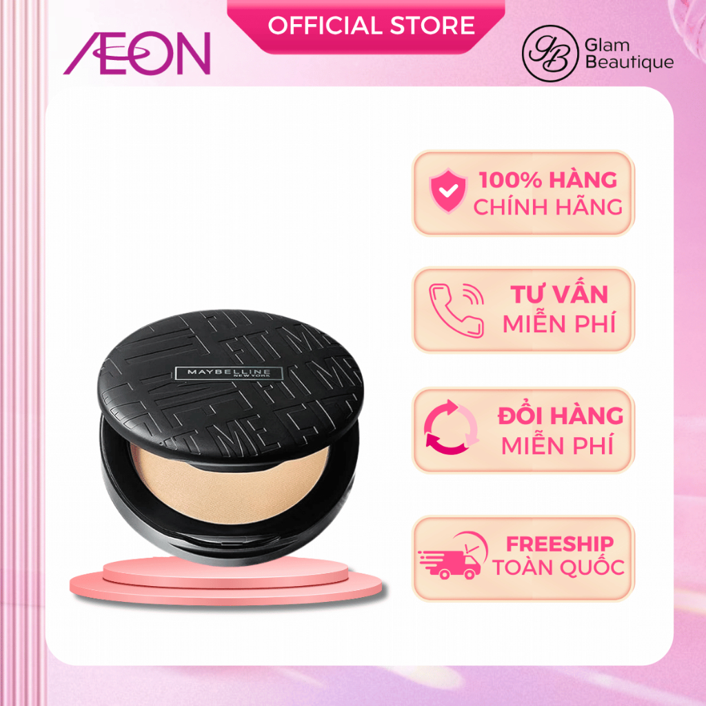 Phấn Nền Kiềm Dầu Mịn Lì 12H Chống Nắng Maybelline New York Fit Me 6g - Glam Beautique