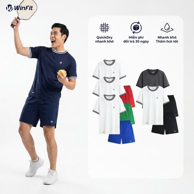 Bộ Thể Thao Pickleball Nam Winfit nhẹ, thoáng mát, thấm hút mồ hôi, co giãn, thoải mái khi vận động