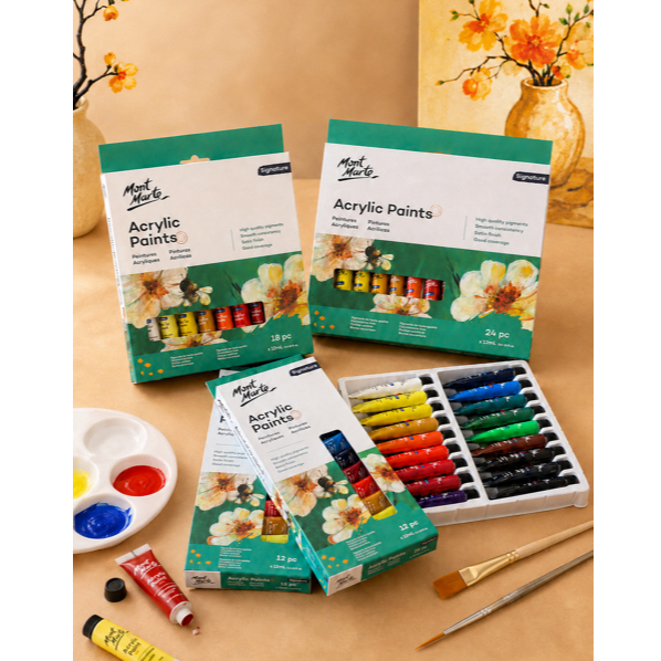 Set 12 Màu Acrylic dạng Tuýp Mont Marte (12ml)