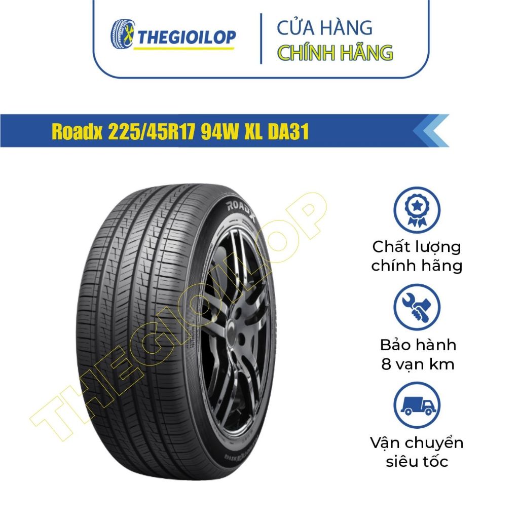 Lốp xe ô tô Roadx 225/45R17 94W XL DA31 - Lắp xe Mazda 3 - Bảo hành 8 vạn km, tiết kiệm nhiên liệu -