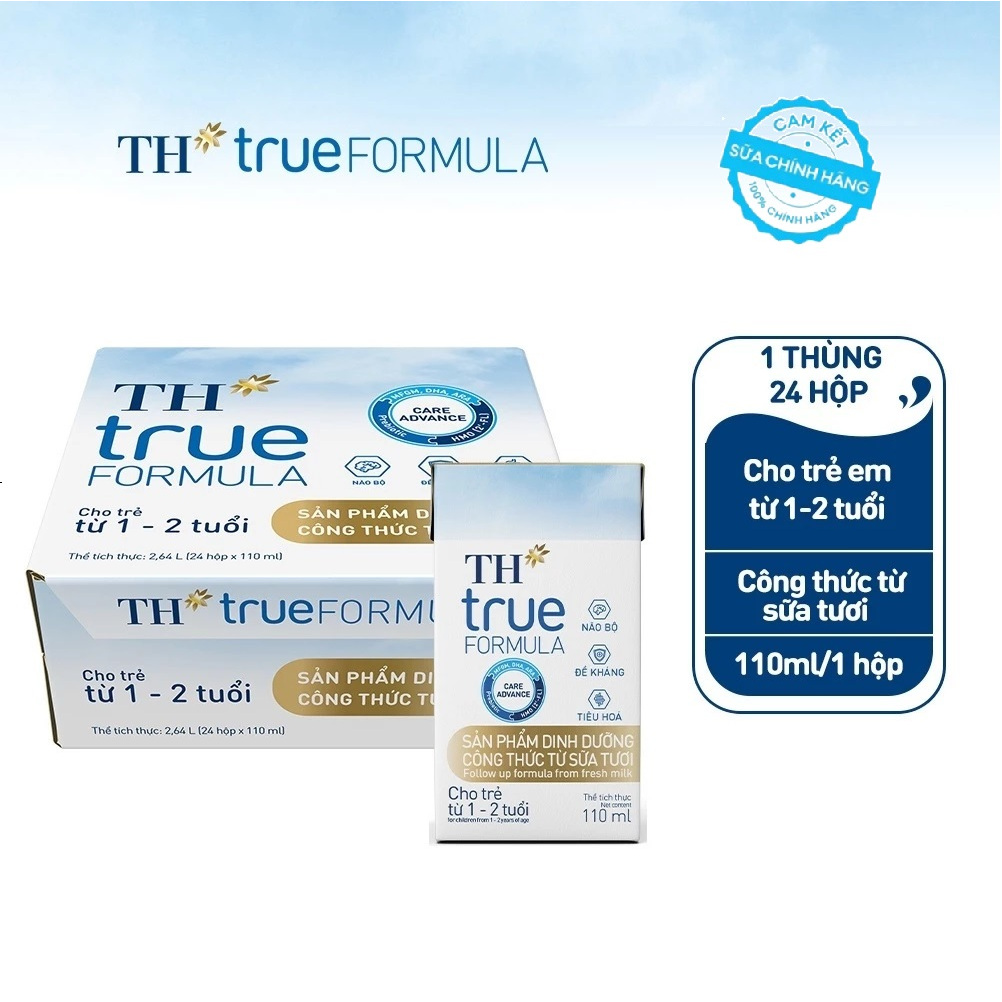 Thùng 24 hộp sữa pha sẵn TH true Formula 110 ml (date 2027)