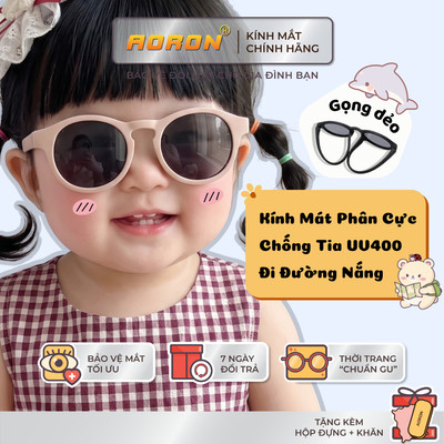 Kính Mát Phân Cực Cho Bé Từ 2-4 Tuổi AORON Gọng Siêu Dẻo Chống Tia UV400 Phụ Kiện Thời Trang AK312