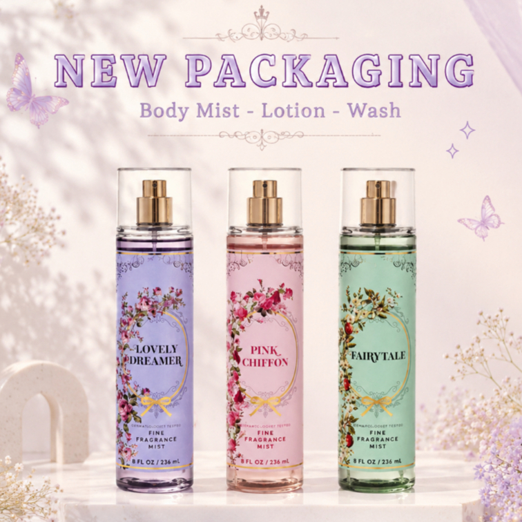 LOVELY DREAMER| PINK CHIFFON| FAIRYTALE| Bộ sản phẩm Body Mist - Lotion - Sữa Tắm Ba.th & Body Works