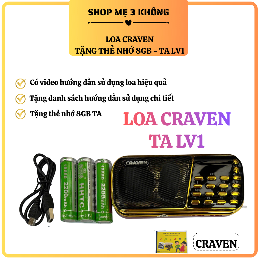 Loa Craven - tặng thẻ 8GB dành cho trẻ học tiếng anh Level 1