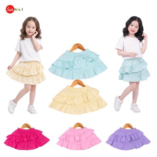Chân Váy Cotton Trẻ Em CVTK02 Size 3-11,(10-35kg), Chân Váy Bé Gái Chất Cotton Mềm Mát Có Quần Đùi Trong Váy - SUNKIDS1