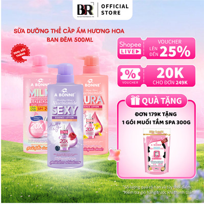 Sữa Dưỡng Thể Dưỡng Sáng Cấp Ẩm Hương Nước Hoa A Bonne' Ban Đêm 500ml