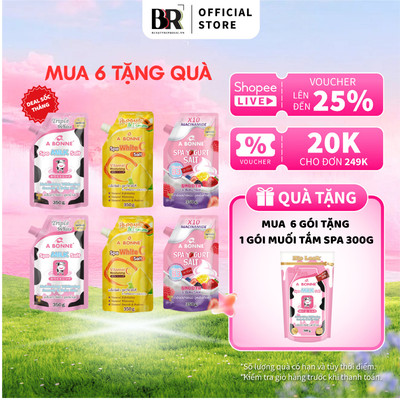 COMBO 6 Gói Muối Tẩy Tế Bào Chết A Bonne' 350g x 6 MIX 3 LOẠI