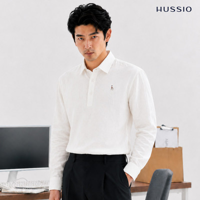 [NEW T7] Áo sơ mi nam công sở PILA, chất liệu Linen Blend thoáng mát, mềm mại, thấm hút tốt - HUSSIO