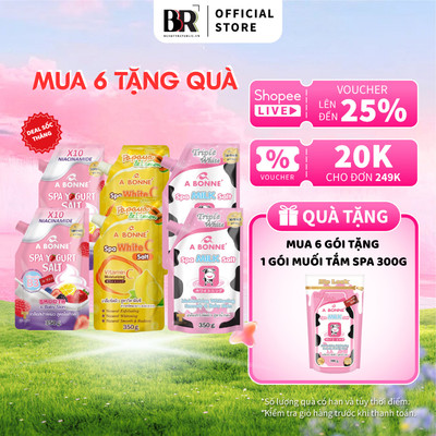 [MUA 6 TẶNG QUÀ] Muối Tắm Spa Tẩy Tế Bào Chết Trắng Da Mờ Thâm A Bonne' Dạng Gói Có Vòi