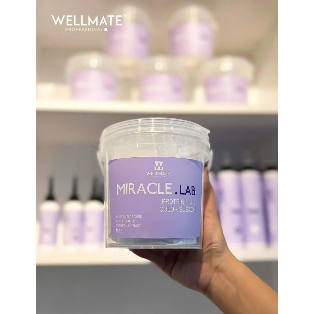 Bột tẩy Miracle.Lab Protein Blue Color Bleach 500g Wellmate