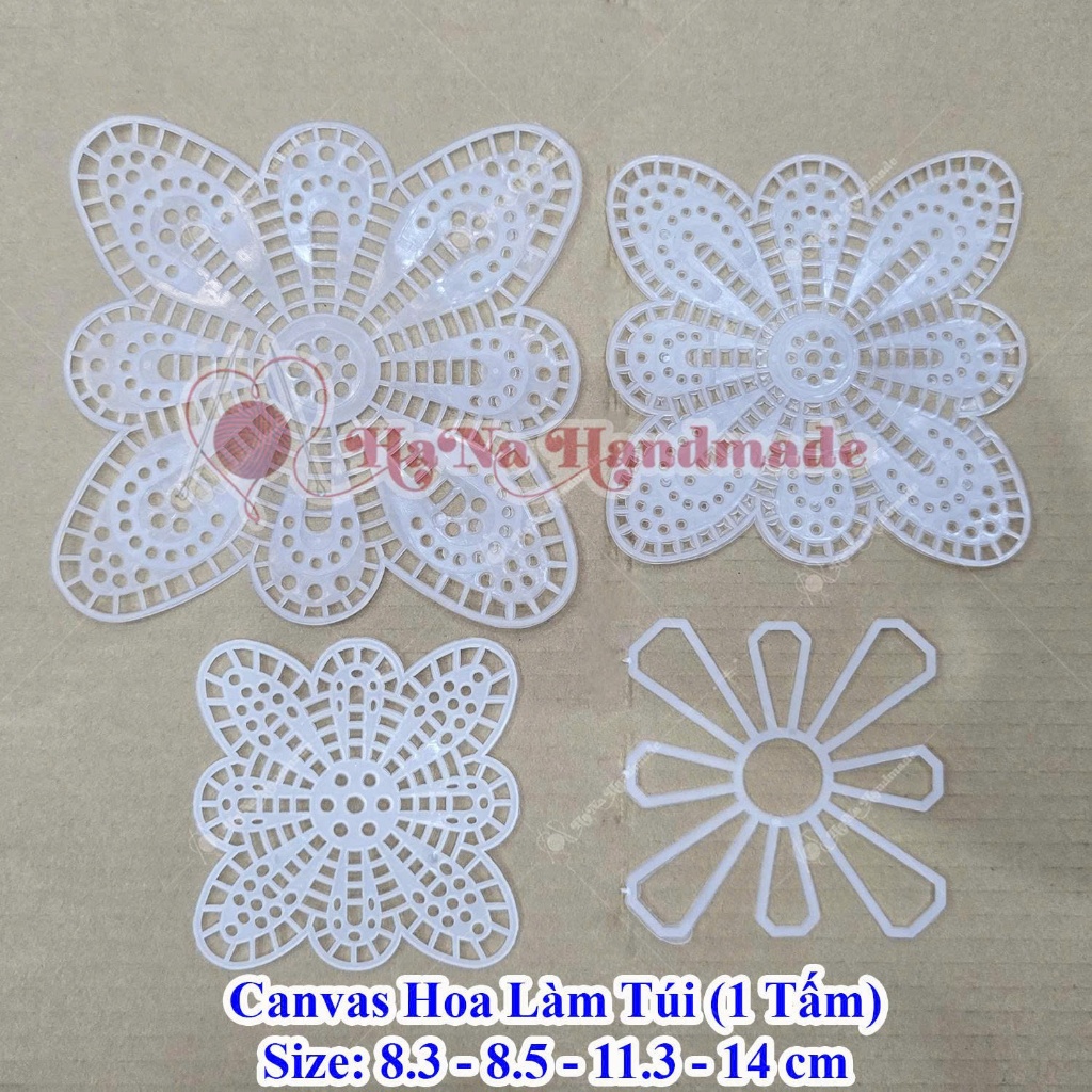 Canvas hoa làm túi xách (size 8.5cm,11.3cm,14cm)