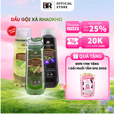 Dầu Gội Xả Thảo Dược Ngăn Gàu, Rụng Tóc Khaokho Talaypu (185ml, 180ml và 160ml)