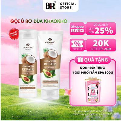 Dầu Gội Xả & Kem Ủ Tóc Chuyên Sâu Organic Bơ và Dừa Khaokho Talaypu Nhiều Size