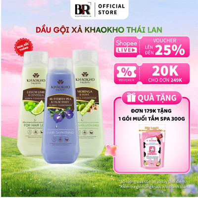 Dầu Gội Xả Thảo Dược Ngăn Rụng Tóc, Kích Thích Mọc Tóc KHAOKHO TALAYPU (280ml, 320ml)
