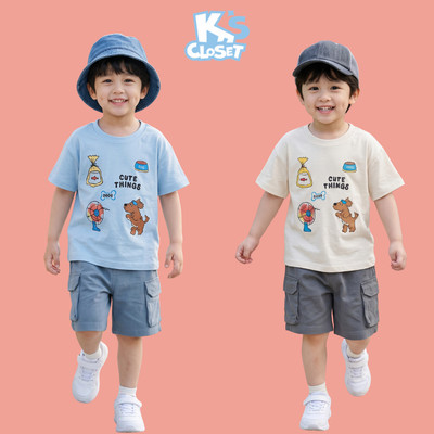 Quần Sooc Cotton K'S CLOSET Dáng Ngang Gối Có Túi Hộp Hai Bên Cho Bé Trai (2-14 tuổi) từ 10kg-55kg KT033SIS