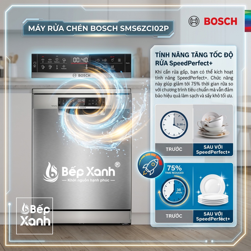 CHỈ 07.07 - TẶNG CHẢO 2TR9 | Máy rửa chén Series 6 Bosch SMS6ZCI02P/ SMS6ZCI01P/ SMS6ZCI00P - Sấy Ze
