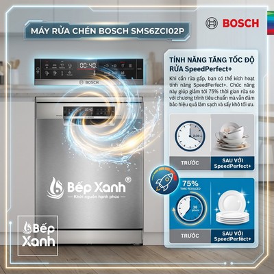 TẶNG BẾP TỪ 2TR6 | Máy rửa chén Series 6 Bosch SMS6ZCI02P/ SMS6ZCI01P/ SMS6ZCI00P - Sấy Zeolith Khô Hoàn Hảo