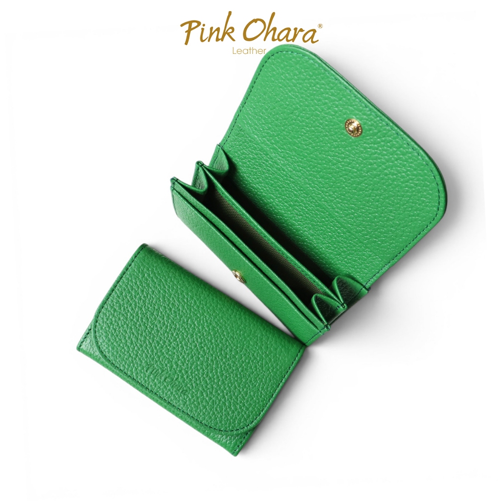 Ví Đựng Thẻ Card Mini PINK OHARA Sophia Da Bò Thật