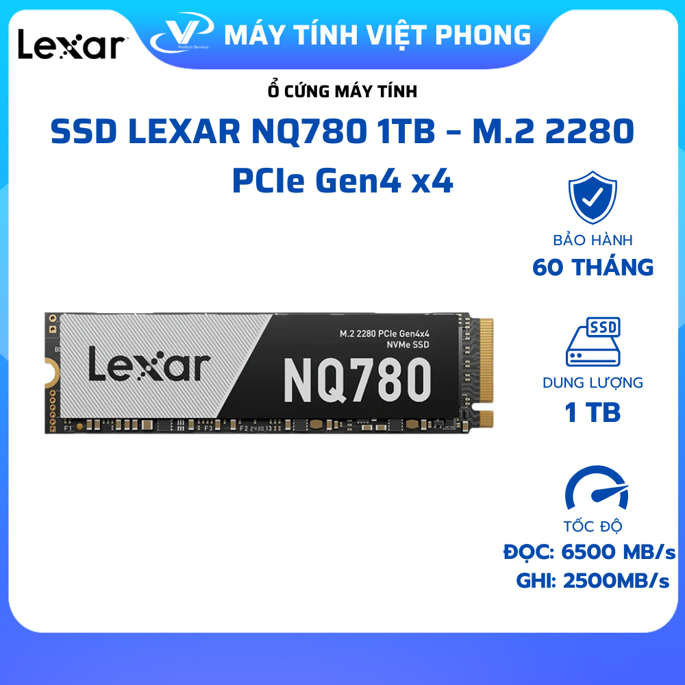 Ổ CỨNG SSD LEXAR NQ780 1TB - 512GB M.2 2280 PCIe NVMe GEN 4x4 - NEW FULL VAT BẢO HÀNH 60 THÁNG