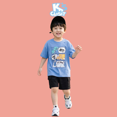 Quần Sooc Cotton K'S CLOSET Dáng Ngang Đùi Cho Bé Trai (2-14 tuổi) từ 12kg-55kg E041SIS