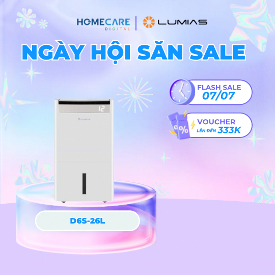 Máy hút ẩm & Lọc không khí Lumias D6S - 26L Hàng Chính Hãng