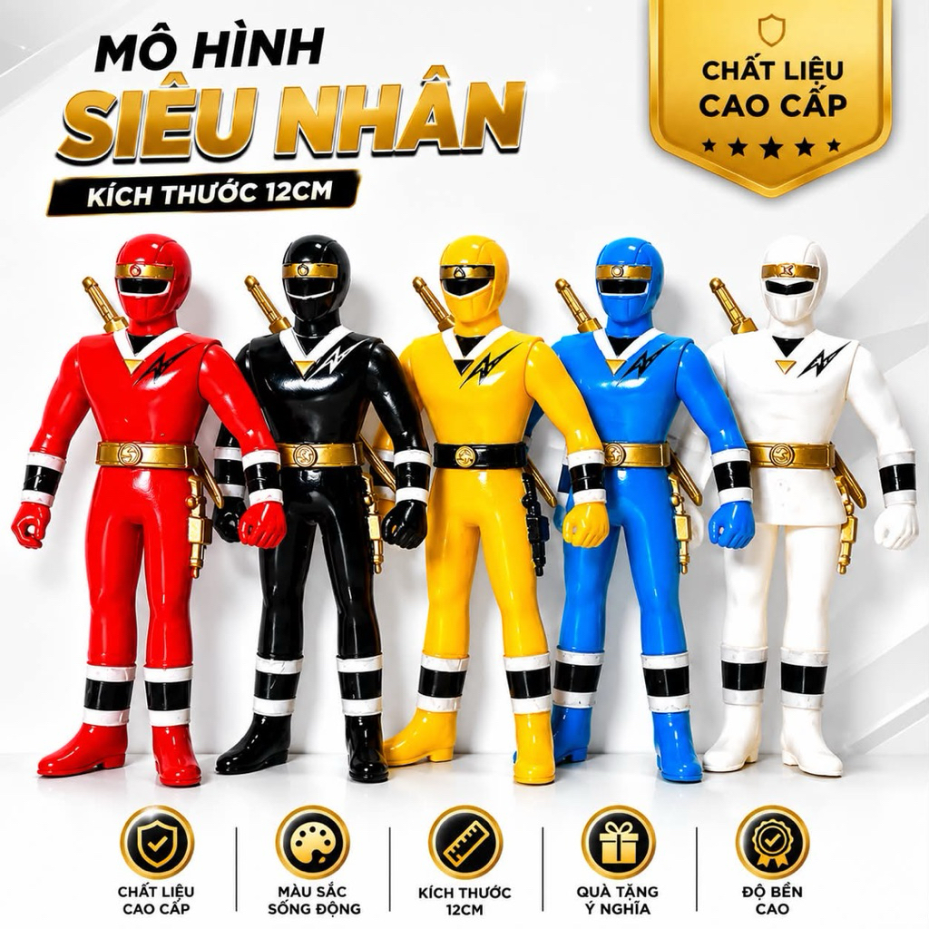 mô hình 5 nhân vật Ninja Sentai Kakuranger