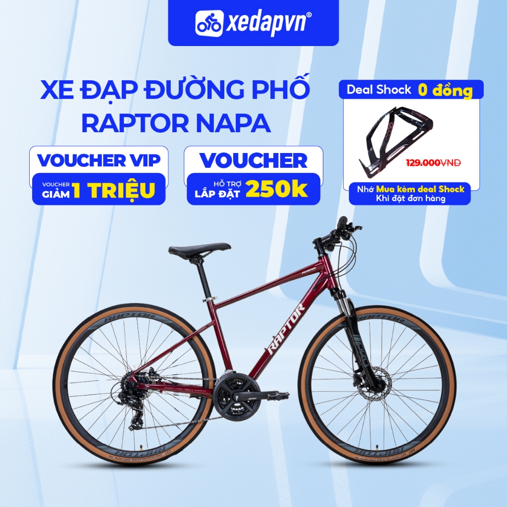 Xe Đạp Touring RAPTOR NAPA – Bánh 700C, Phanh Đĩa, 24 Tốc Độ, Khung Nhôm Nhẹ, Phù Hợp Người Cao 1m55