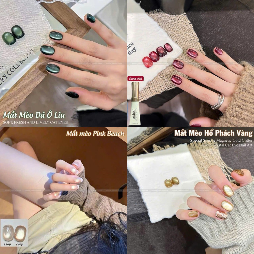 { Eiddo Nails } Mắt mèo Ánh trăng cực quang eiddo 12ml - Sơn gel sơn móng tay lấp lánh dễ hút vân mắ