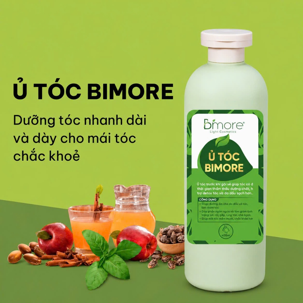 Dầu Ủ Tóc Bimore Giúp Dưỡng Tóc Mọc Nhanh Dài Chắc Khỏe chai 400ml/500ml