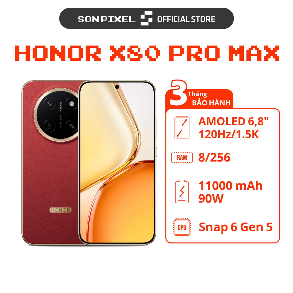 [Máy Cũ] Điện Thoại Honor X80 Pro Max, Chip Snapdragon 6 Gen 5, Màn Hình AMOLED 6.8 inch. SonPixel