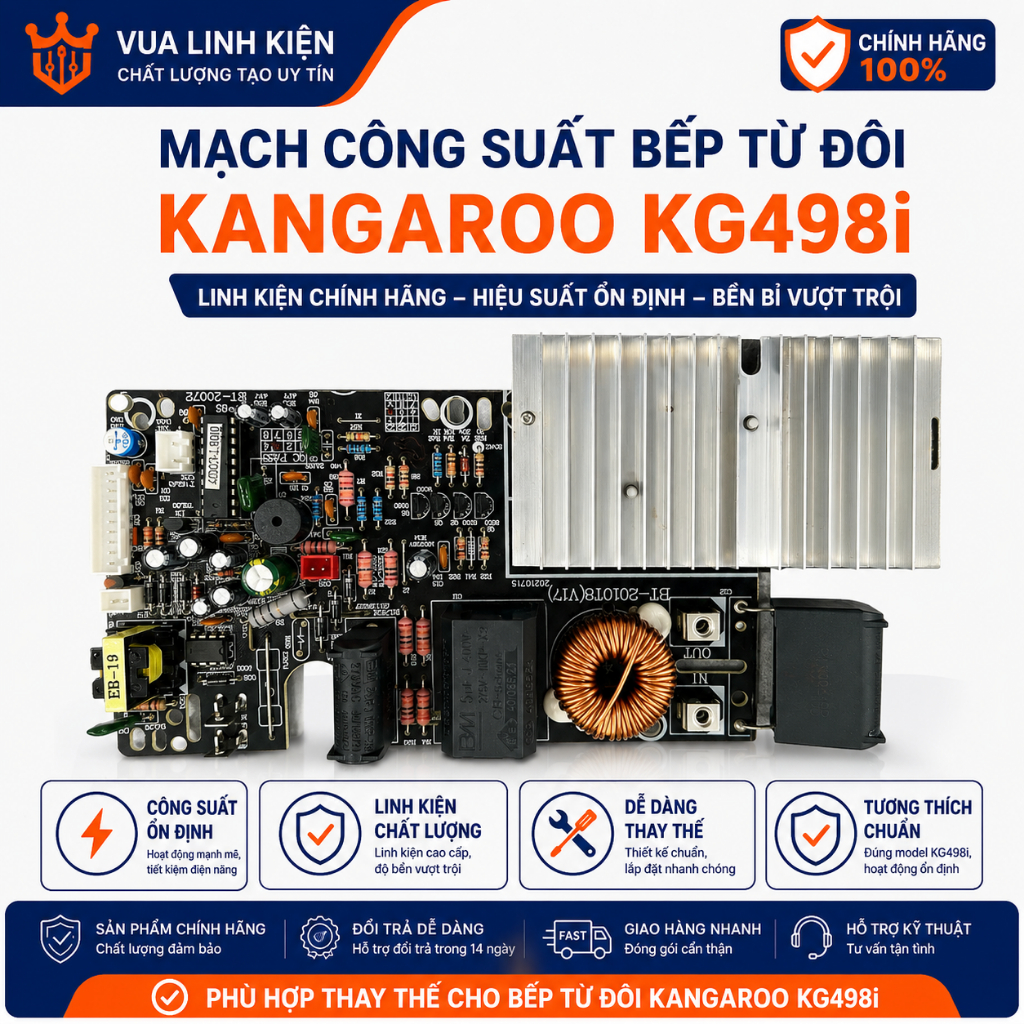 Mạch Công Suất Bếp Từ Kangaroo KG498N - Bo Mạch Vỉ Nguồn Công Suất Mới Zin