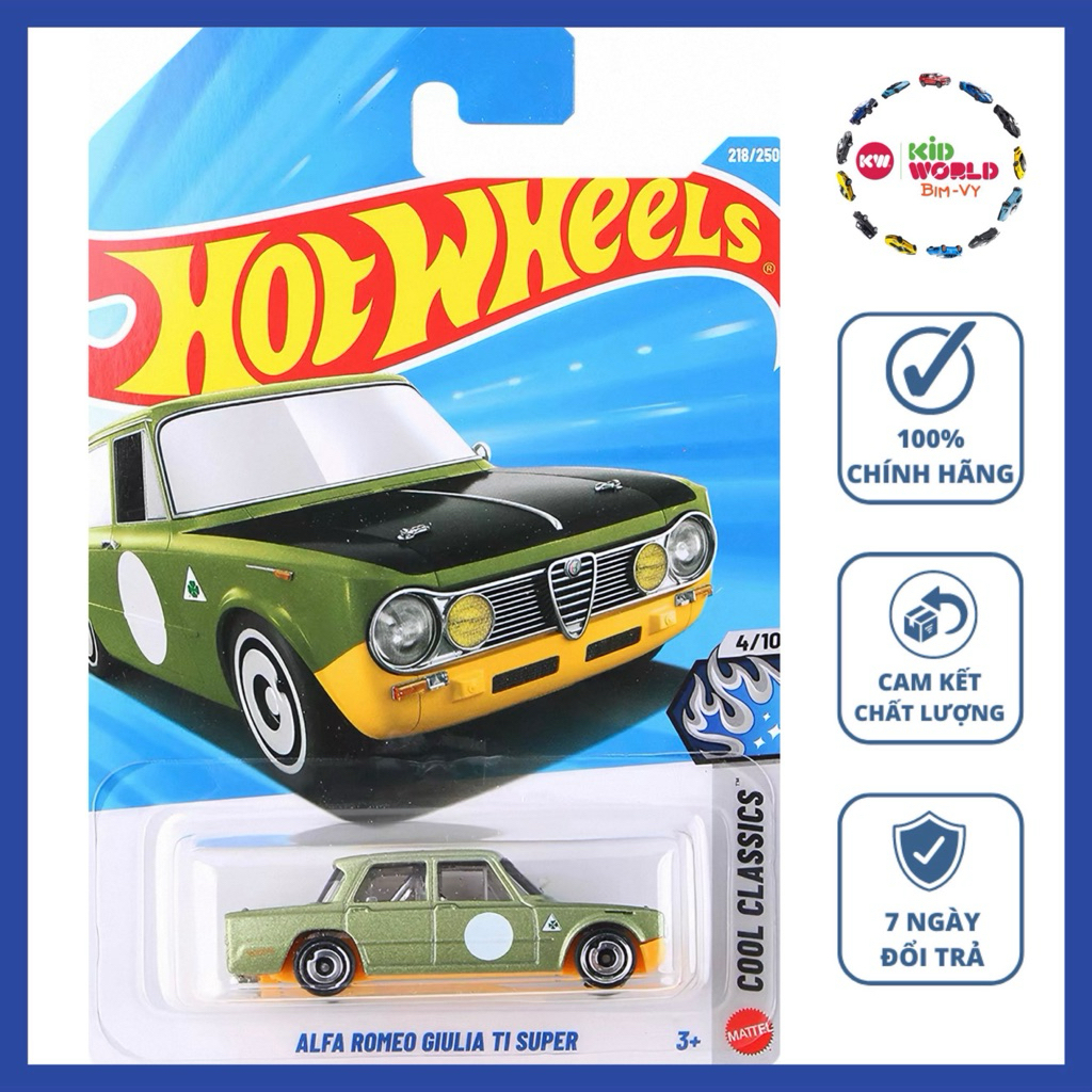 Xe mô hình Hot Wheels basic ALFA Romeo Giulia TI Super JJK48.