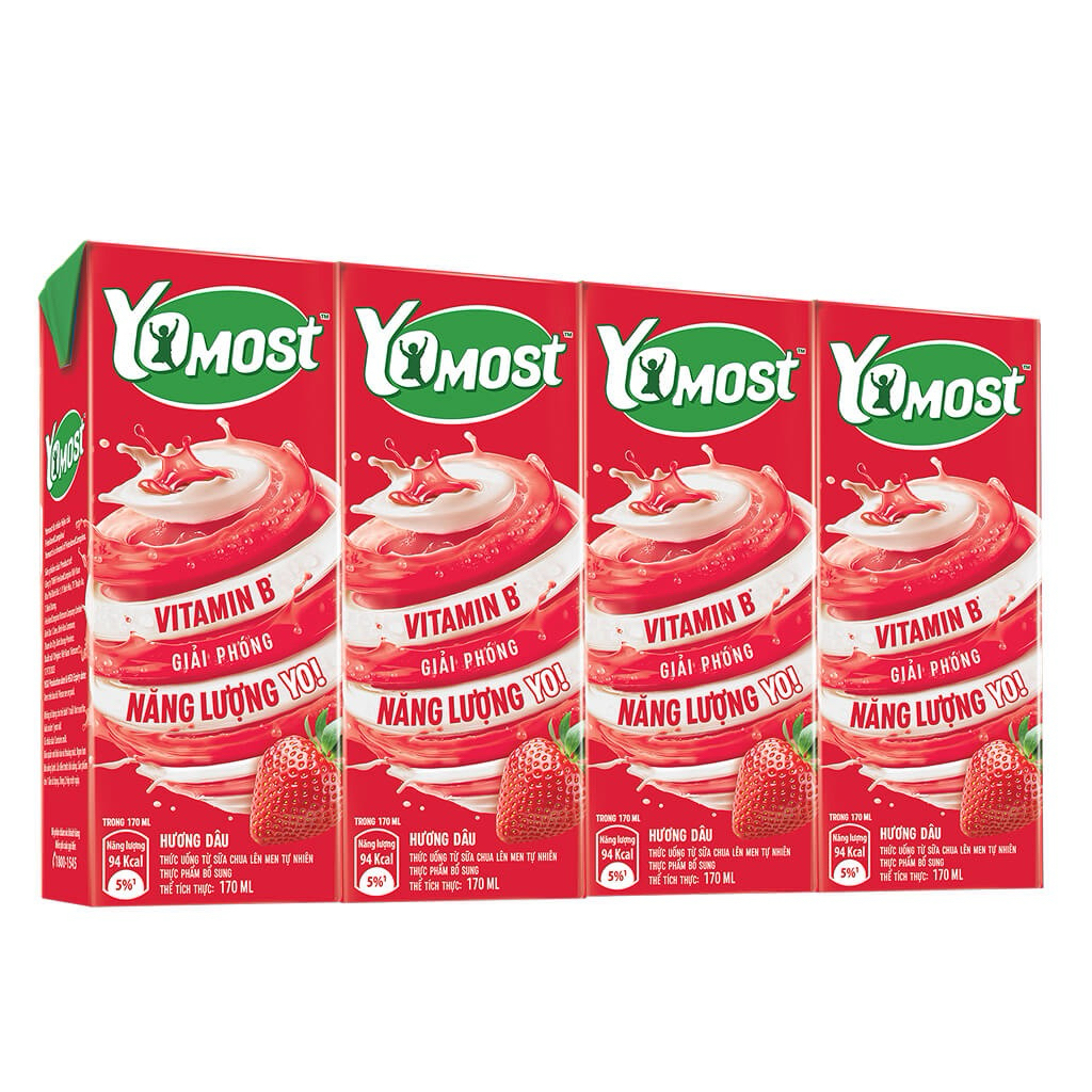 Sữa Yomost Hương Dâu 170ml Hộp