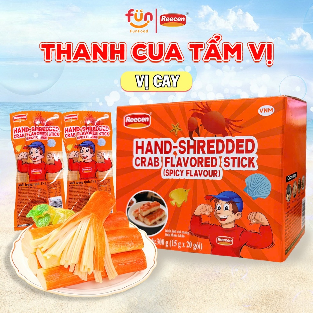 Hộp Thanh Cua (20 gói*15G) Tẩm Vị Ăn Liền Hót Hòn Họt-Ăn Vặt Cùng FunFood