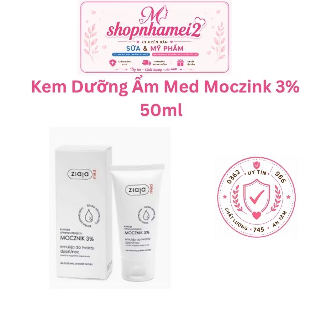 kem dưỡng azs 1% và kem dưỡng mocznik ure 3% 50ml