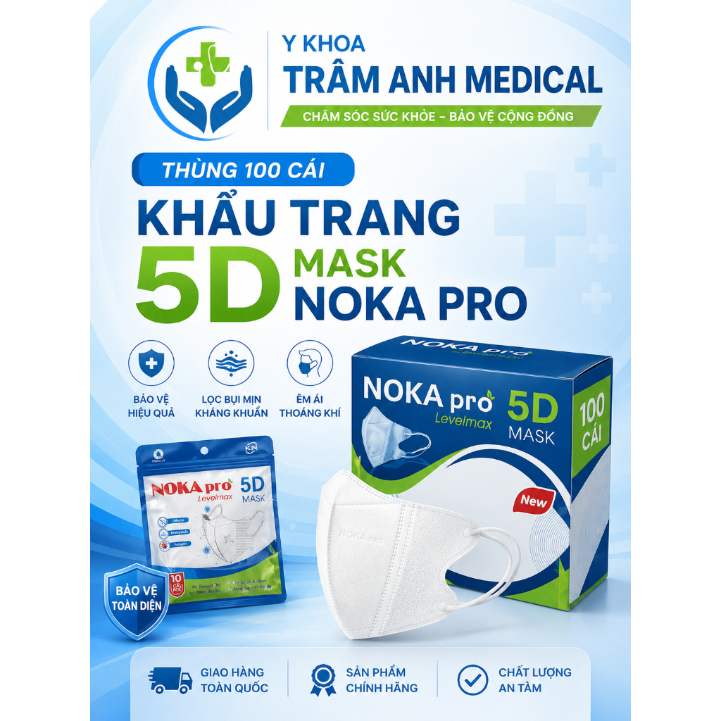 QUÀ TẶNG - FREESHIP +Khẩu Trang Thương Hiệu Noka Pro Cao Cấp, KF94 - 5D Mask - KT Y Tế 9A, KT 3 Lớp