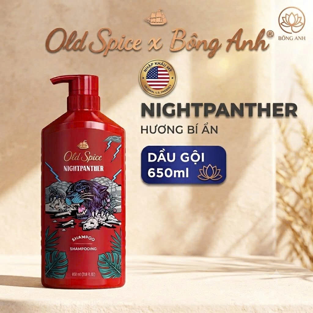 Dầu Gội Đầu Old Spice Night Panther 650ML