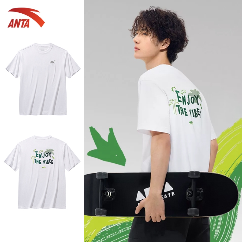 [WangYibo] ANTA Áo thun T-Shirt Áo Phông Thời Trang Skateboard Culture Form Thoải Mái 1726B8106
