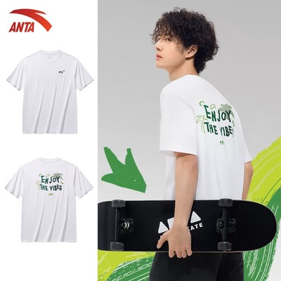 [WangYibo] ANTA Áo thun T-Shirt Áo Phông Thời Trang Skateboard Culture Form Thoải Mái 1726B8106