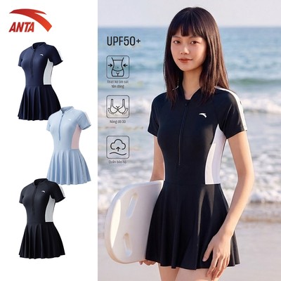 Anta Váy Bơi Liền Thân Slim Waist Đồ bơi liền thân Chống nắng ANTA nữ che bụng, tôn dáng 1825332462