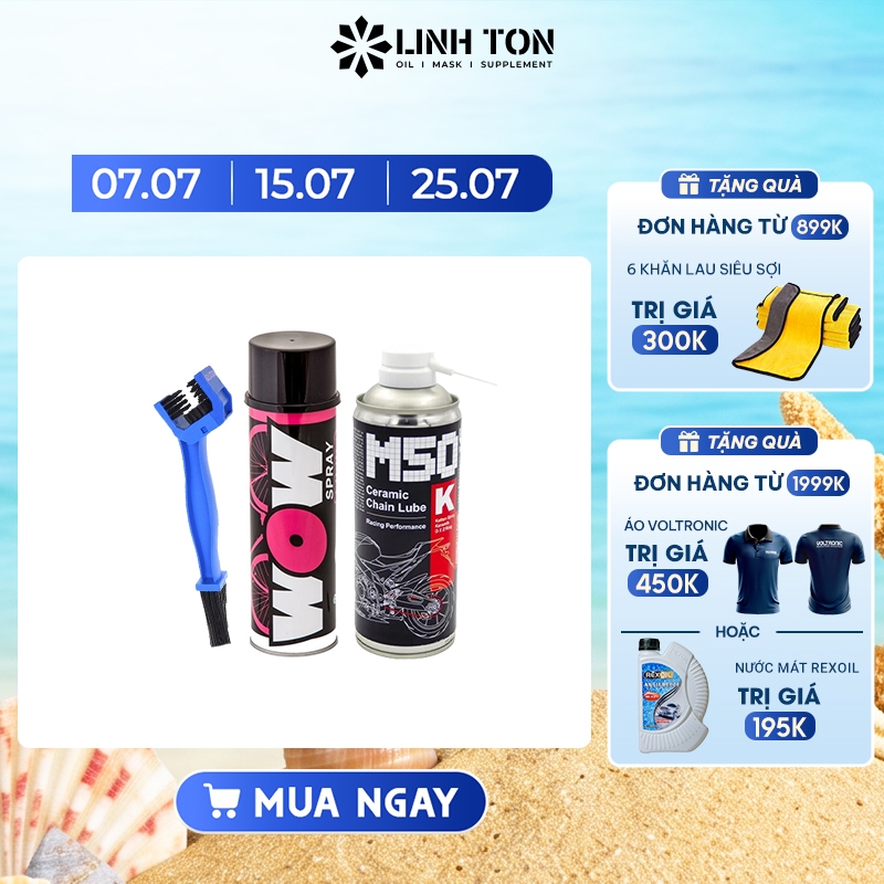 Combo vệ sinh sên,dưỡng sên cao cấp nhập khẩu:vệ sinh sên WOW Lube71 600ml ,dưỡng sên ceramic phủ sứ
