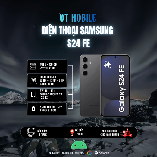 Điện Thoại SAMSUNG S24 FE ( Ram 8/128GB) Chip Exynos 2400e Cực mạnh, Camera chụp hình sắc nét